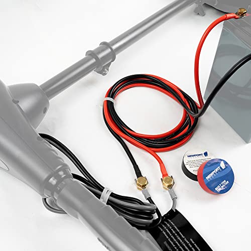 Newport 10ft Trolling Motor Battery Cable Extension Kit – 8AWG Marine Wire, Connectors & Heat Shrink