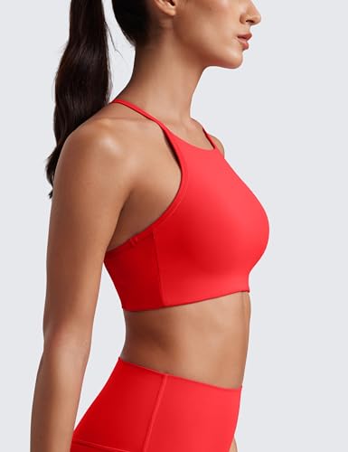 CRZ YOGA Butterluxe High Neck Y-Back Sports Bra - Deep Red, Large