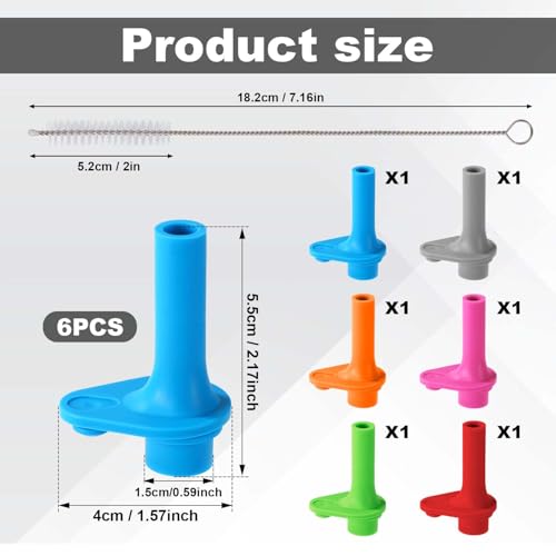 6-Piece Replacement Bite Valve Set for Zak Water Bottles - Silicone