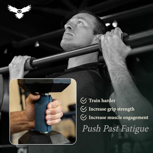 Tribus Grips I - Premium Rubber Thick Dumbbell & Barbell Handles for Grip Training