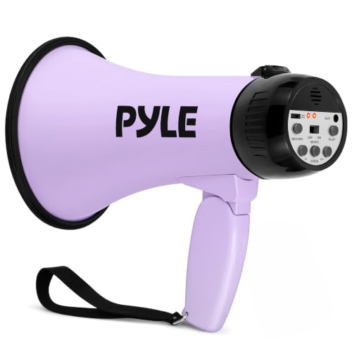 Rechargeable Megaphone with Voice Recording & AUX - Light Purple