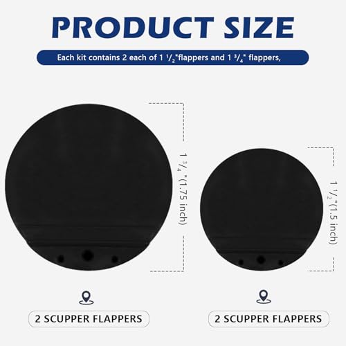 Boat Scupper Flapper Repair Kit - 1.5" & 1.75" Valves