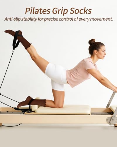 Women’s Non-Slip Pilates Grip Socks with Ruffle Cuffs - Comfortable & Stylish