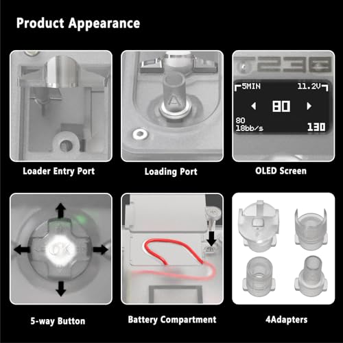 High-Speed Electric BB Speed Loader with OLED Display - Battery Included