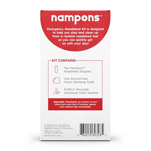 Nosebleed Emergency Kit - 2 Bleed Stoppers, Sanitizer & Wipe