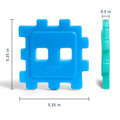 Kids Puzzle-Shaped Reusable Ice Packs 6-Pack for Lunch Boxes & Coolers