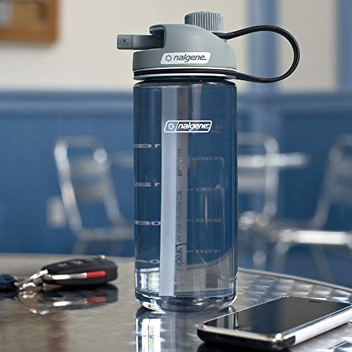 Nalgene 20 OZ BPA-Free Tritan Water Bottle with MultiDrink Cap - Gray