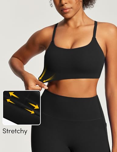 IUGA Sports Bra for Women Large Bust with Molded Cup, High Support, Black - Size Large