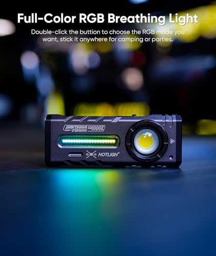 Rechargeable LED Flashlight 2000 Lumens with RGB, UV & Magnetic Base