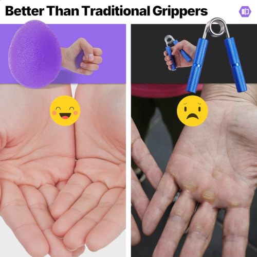 Hand Exercise Balls for Strength Training - Purple & Black