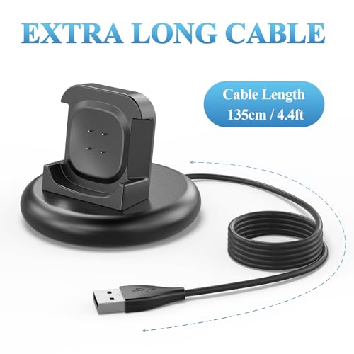Meliya Fitbit Versa & Sense Charging Dock with 4.4Ft USB Cable - Anti-Slip Stand