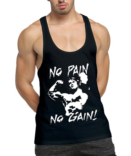 Men's Workout Tank Top - Gym Muscle Y Back Shirt - X-Large Black