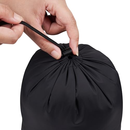 PALTERWEAR 9 x 12 Inch Black Drawstring Nylon Bag - Pack of 5, Lightweight & Foldable