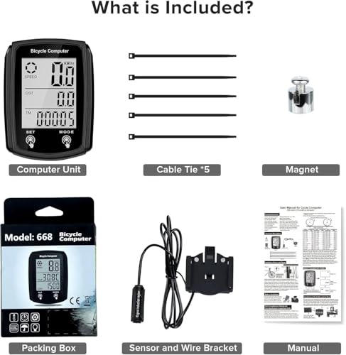 Bike Speedometer & Odometer - Wired LCD Display - Black