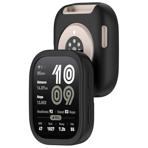 Silicone Sport Band & Case Cover for Amazfit Bip 6 - Black