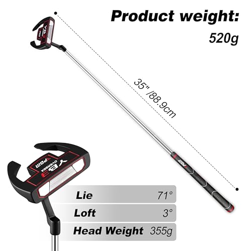 Golf Putter - Anti-Twist Mallet with Alignment Aid, 35"
