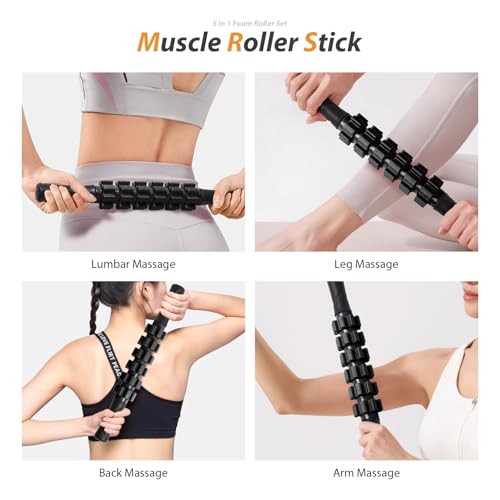 5-in-1 Deep Tissue Foam Roller Set for Muscle Relief & Recovery