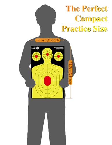 High-Visibility Shooting Targets - 12x18 Inch Yellow - 10pcs Triple Target