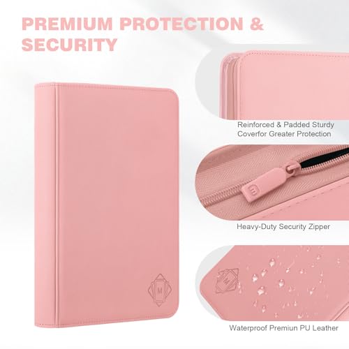 MOSLA 9-Pocket Pink Trading Card Binder Holds 540 Cards (TMG/MTG)