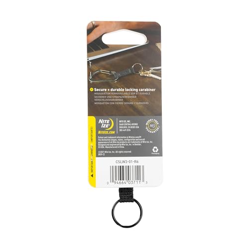 Locking Carabiner Key Ring - Stainless Steel - 3-25lb Capacity