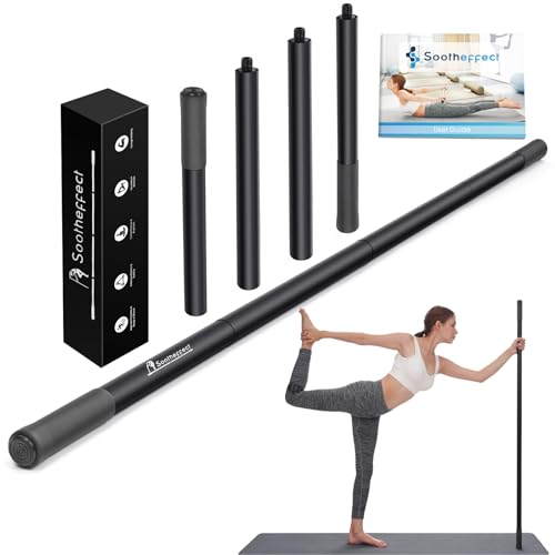Adjustable Foam-Sleeved Yoga Stick - 30/45/60 in, Portable Fitness Tool