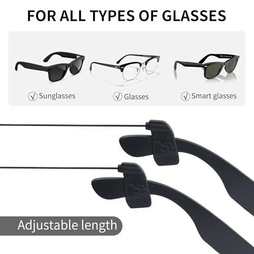Smart Glasses Accessories Kit for Ray-Ban Meta/Gen 2 and Oakley Meta HSTN, Includes 10Pcs Lens Cleaning Papers, 4 Pairs Nose Pads, 1Pc Adjustable Anti-Drop Lanyard & Non-Slip Glasses Holder