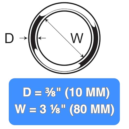 Marine Grade 316 Stainless Steel Round Ring - 3/8" x 3 1/8" (10mm x 80mm)