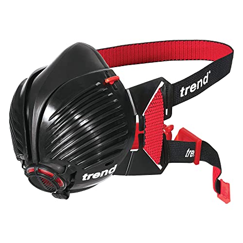 Trend Air Stealth Dust Mask, Half Mask with Replaceable Twin HEPAC Filters for Woodworking, Building & Construction Work