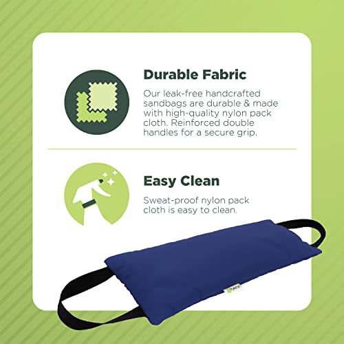 10 lbs Yoga Sand Bags - Reinforced Nylon Weight Bag - Blue
