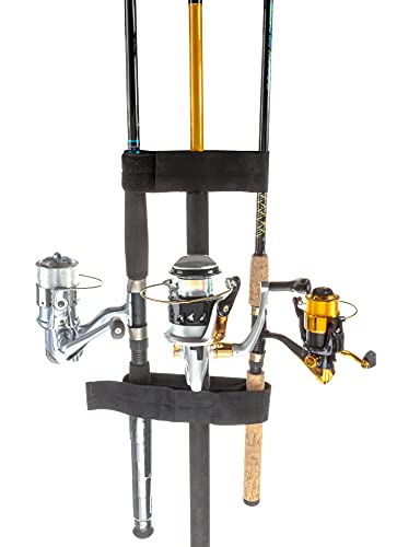 Boat Deck Rod Holder Set - Holds Up to 5 Rods, 10" & 6" Straps