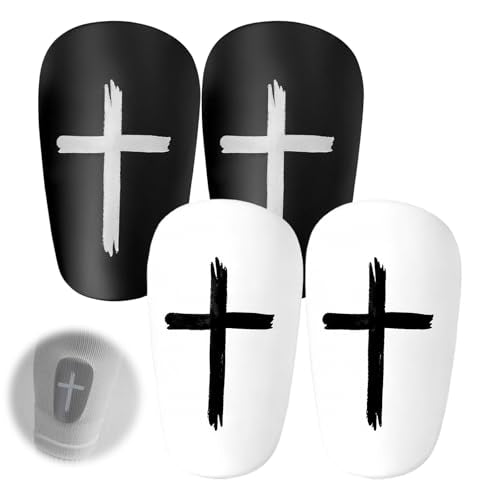 Mini Soccer Shin Guards - 2 Pairs Lightweight Protection - White+Black