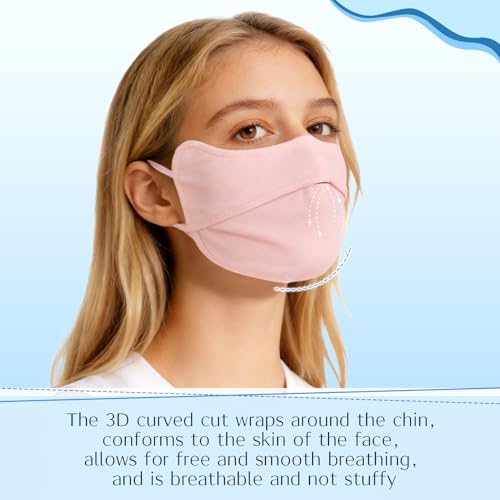 Sun Protection Face Mask & Neck Gaiter Scarf - Pink & Blue