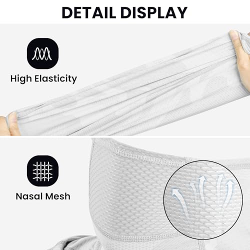 Cooling Balaclava Face Mask - Breathable Sun Protection - White