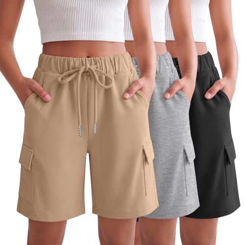 Girls' Cargo Bermuda Shorts - 3 Pack for Ages 5-14