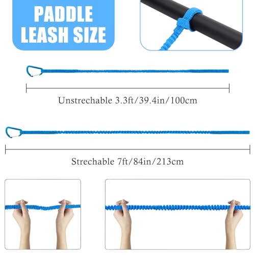 Kayak Paddle Leash - Stretchable Tether Strap with Hook