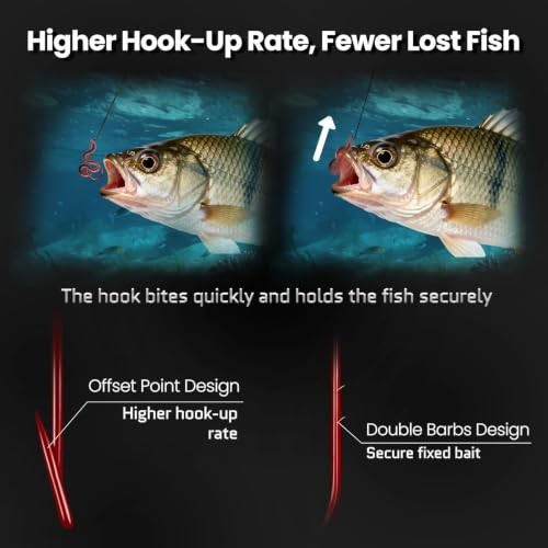 100pcs Long Shank Baitholder Fishing Hooks - Size 6#