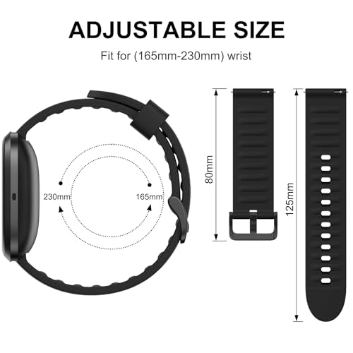 Soft Silicone Sport Replacement Band for Fitbit Versa 2 - Black