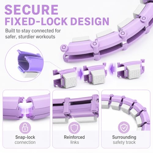 Weighted Fitness Hoop - 47 Inch Adjustable Infinity Ring - Purple