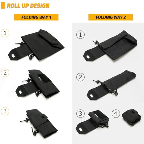 IDOGEAR Black Molle Dump Pouch Mini Folding Tool Bag for Tactical Belt & Backpack