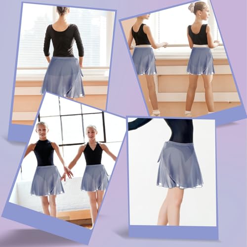 Light Gray Ballet Skirt for Women - Sheer Chiffon Wrap Skirt