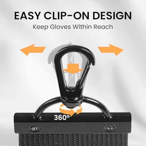 Golf Glove Holder with 360° Metal Clip - Black 2 Pack