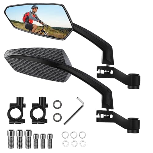 Hestya 1 Pair Handlebar Bike Mirrors, 360° Adjustable for Ebike - Classic