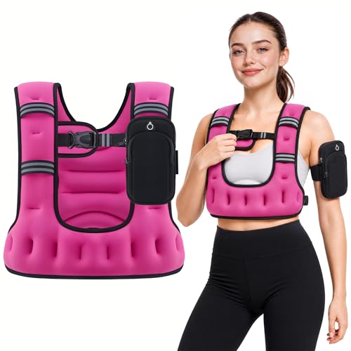 ZELUS Pink Weighted Vest for Women & Men, 8LB U-Shaped Fitness Vest