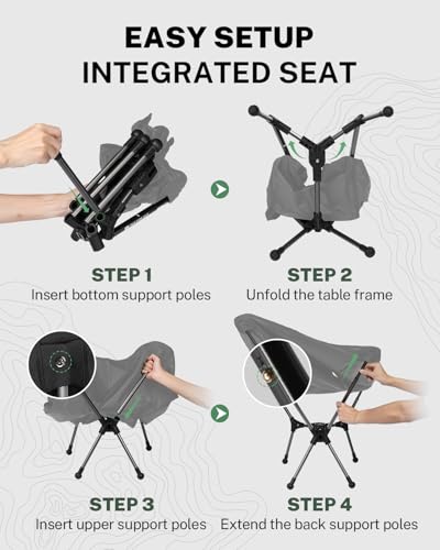 Gonex XL Portable Camping Chair Black Ripstop Collapsible Backpacking Beach Seat