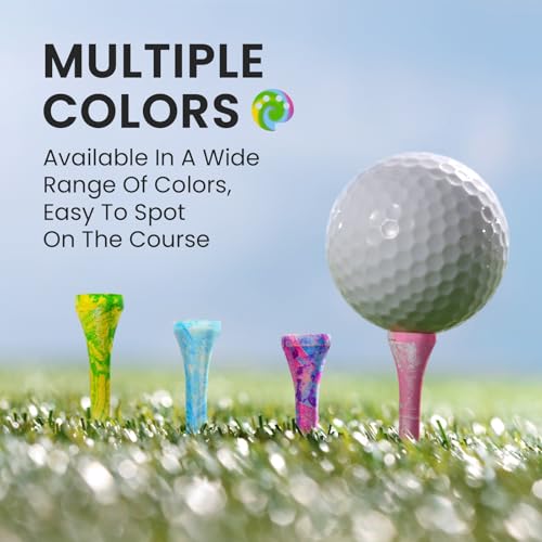 Colorful Golf Tees - 3 1/4 & 2 3/4 Inch Bamboo Set, 18/72/180 Pack