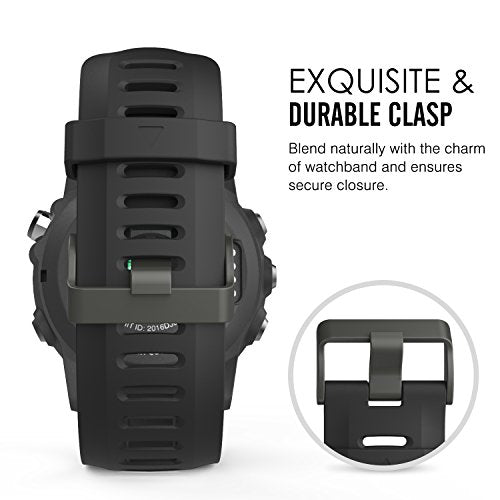 Silicone Watch Band for Garmin Fenix 3/5X - Black - 1 Pack