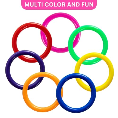 70 Pack 2.1 Inch Plastic Rings - Mixed Colors for Crafts