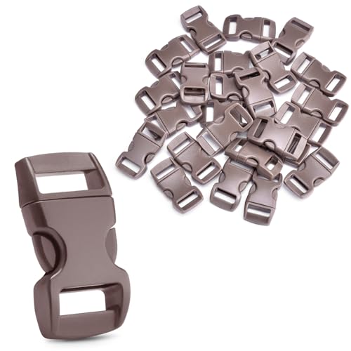 3/8 Inch Paracord Buckles - 25 Pack Curved Clip - Coyote Brown