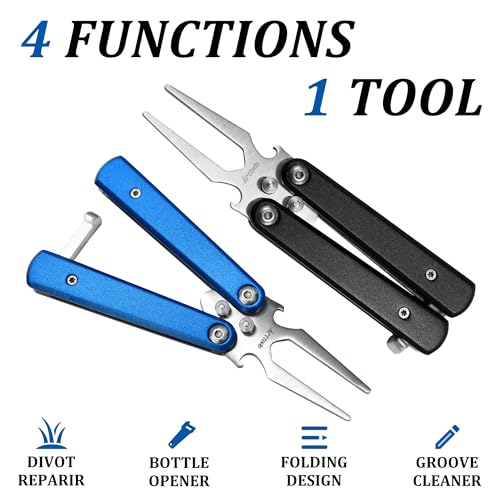 Arttodo Silver Foldable Golf Divot Repair Tool with Bottle Opener