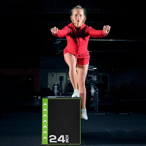 3-in-1 Foam Plyometric Jump Box - 20 x 24 x 16 Inch - Multi-Color